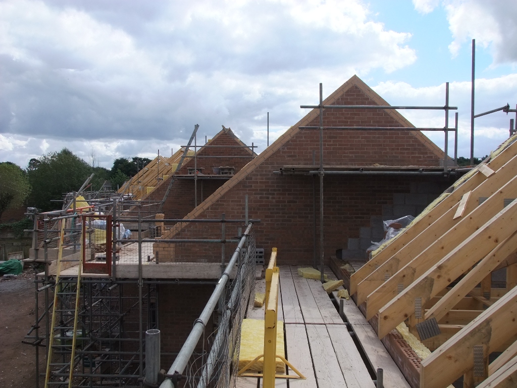 Gable walls topped out on the 5 new homes we're building for sale on