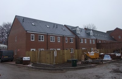 Scaffold removed around plots on the Aldermans Place development